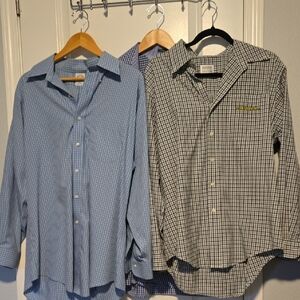 Brooks Brothers Blue and Black Gingham Dress Shirt